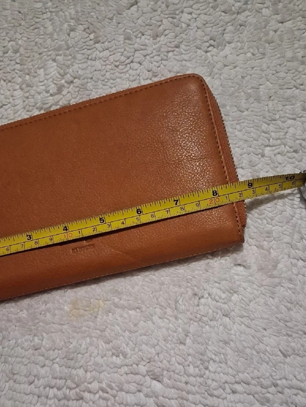 margot New York Zip-Around Leather Wallet with Gold Zipper Pull